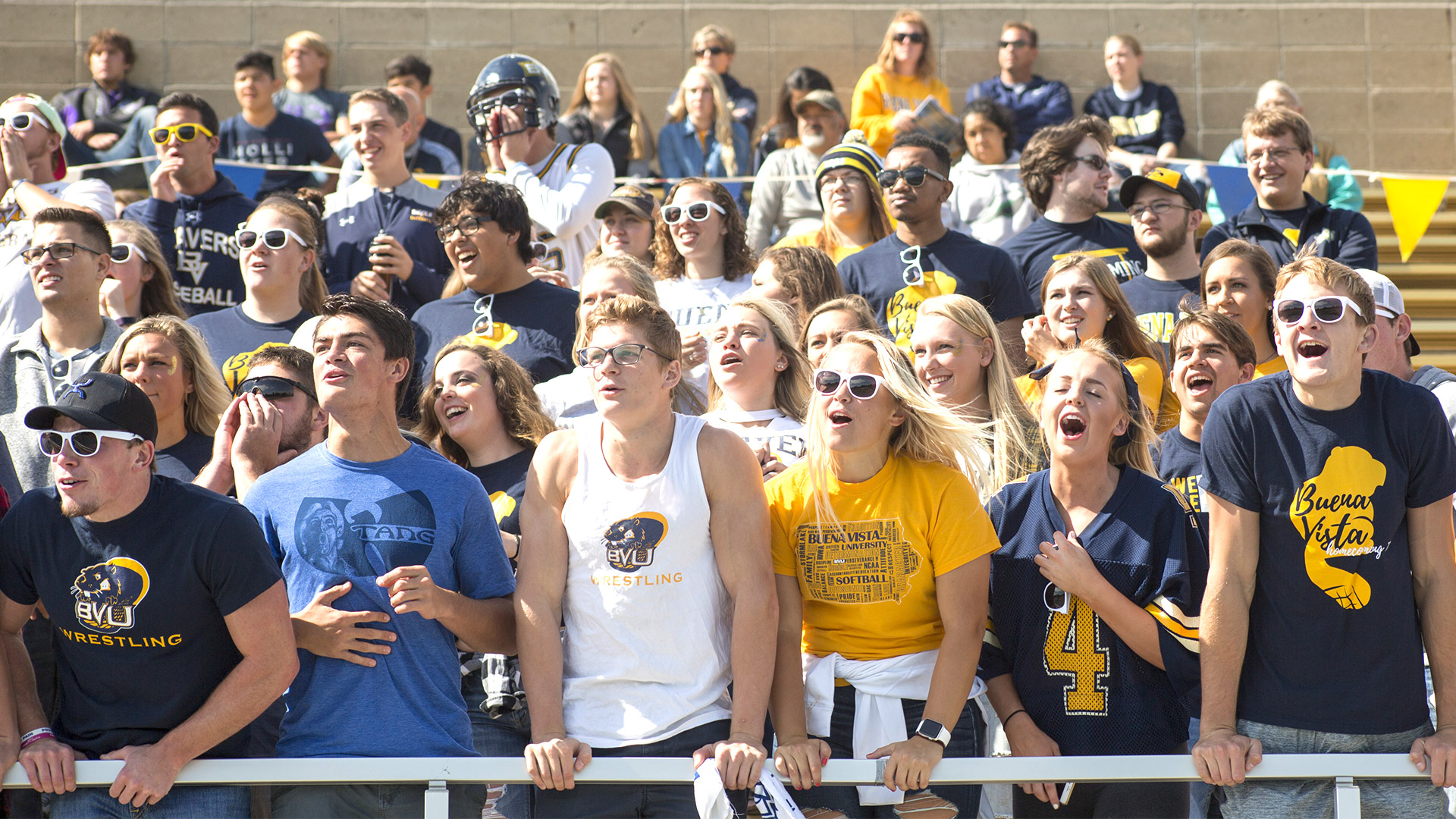 A cheering crowd