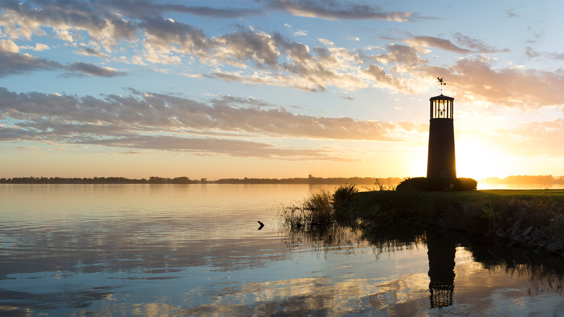 The lighthouse at sunset